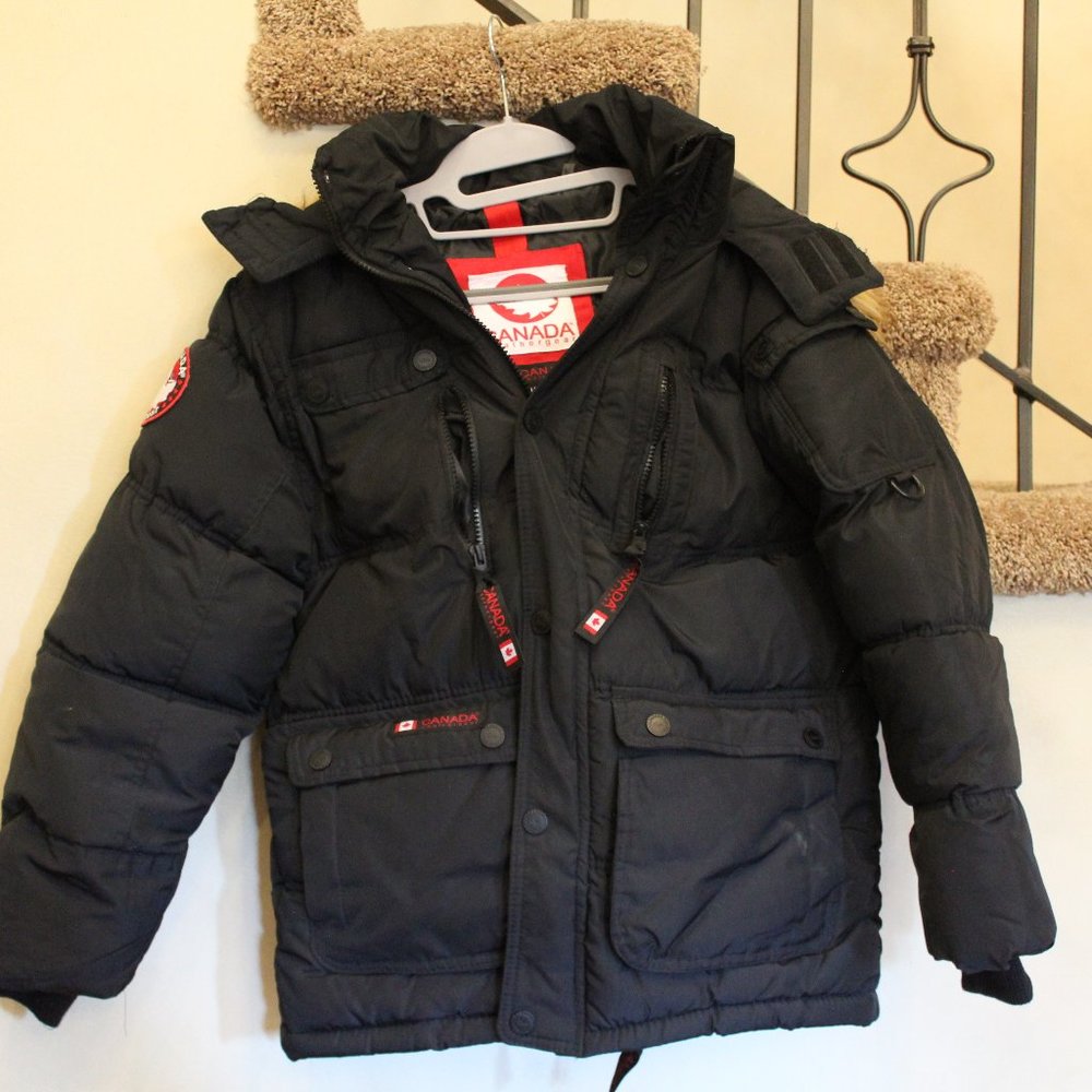 Black winter ski coat, Canada Weather Gear